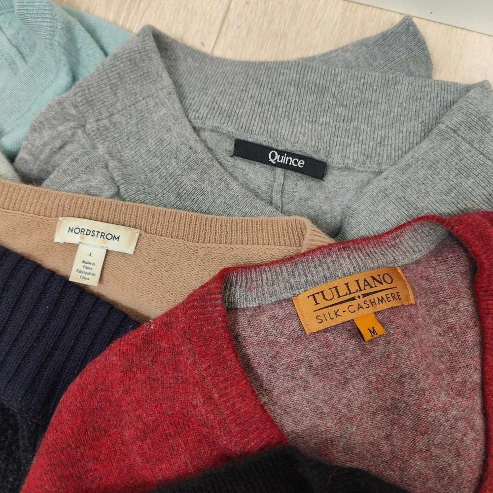 Mixed Brand Flawed Cashmere Lot 10pc Cashmere Silk Flawed Repair Upcycle